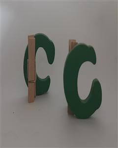 حروف چوبی گیره دار 3*3(سبزC)