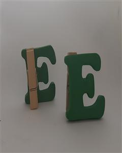 حروف چوبی گیره دار 3*3(سبزE)