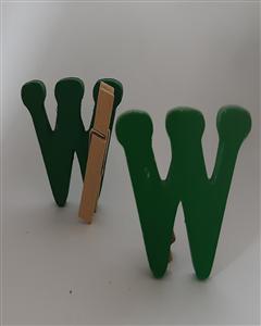حروف چوبی گیره دار 3*3(سبزw)