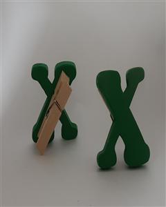 حروف چوبی گیره دار 3*3(سبزx)