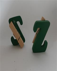 حروف چوبی گیره دار 3*3(سبزZ)