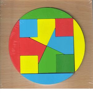پازل چوبی  اشکال مختلف  15*15 (مربع در دایره)12تکه(جورچین)